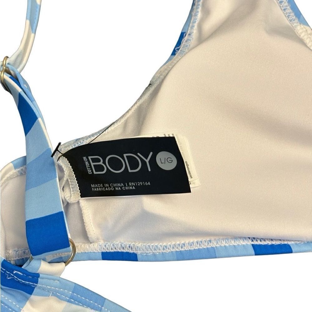 NWOT Cotton-On Body Swim Top Blue & White - Picture 5 of 5